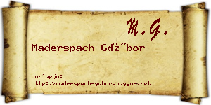 Maderspach Gábor névjegykártya