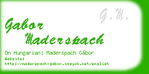 gabor maderspach business card